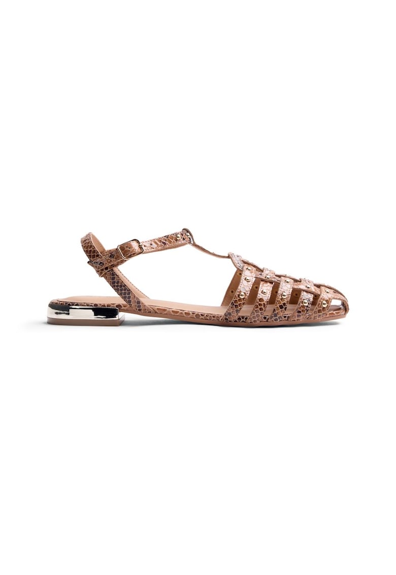 Sandale fishrman de piele cu aspect piele de reptila Ottertail - Maro