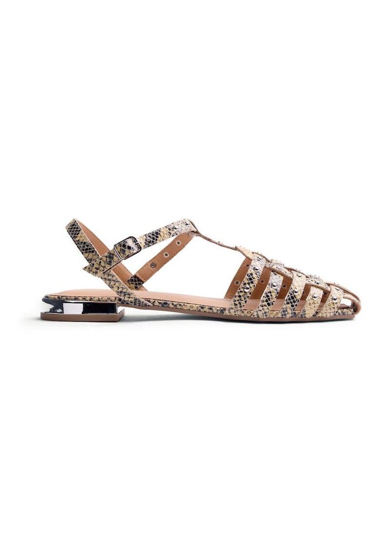 Sandale fishrman de piele cu aspect piele de reptila Ottertail - Galben deschis