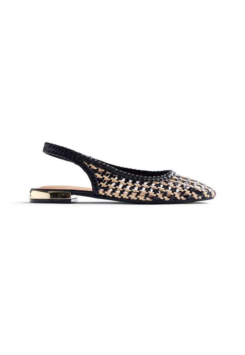 Balerini slingback cu design impletit Wendell - Negru
