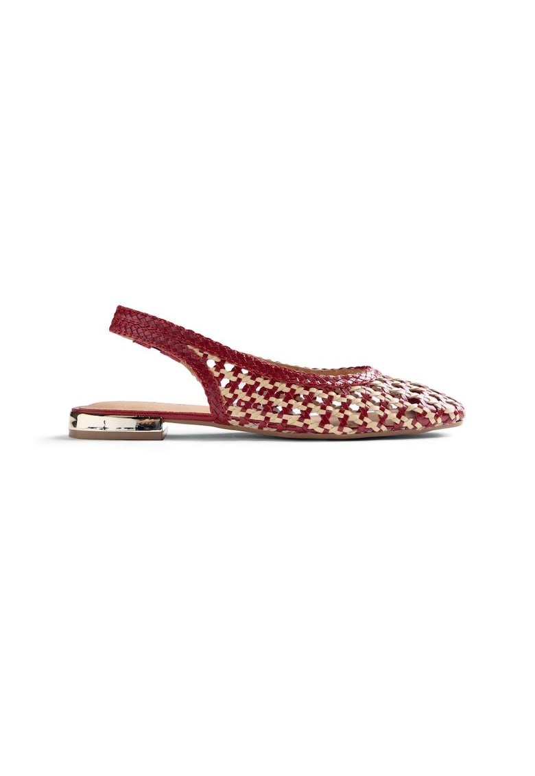 Balerini slingback cu design impletit Wendell - Rosu