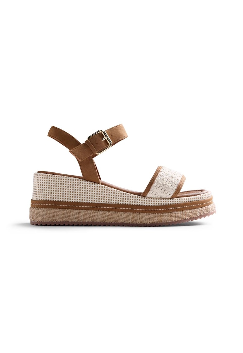 Sandale wedge - Maro/Crem