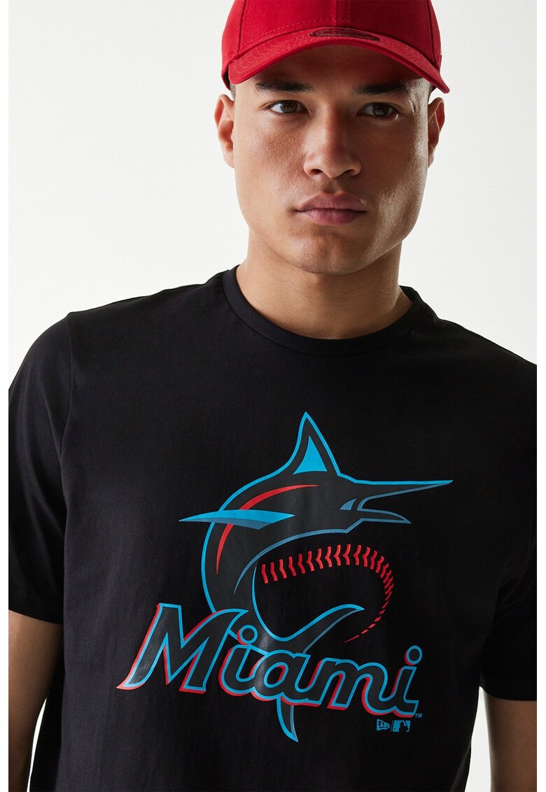 Tricou din bumbac Miami Marlins MLB - Negru/Albastru