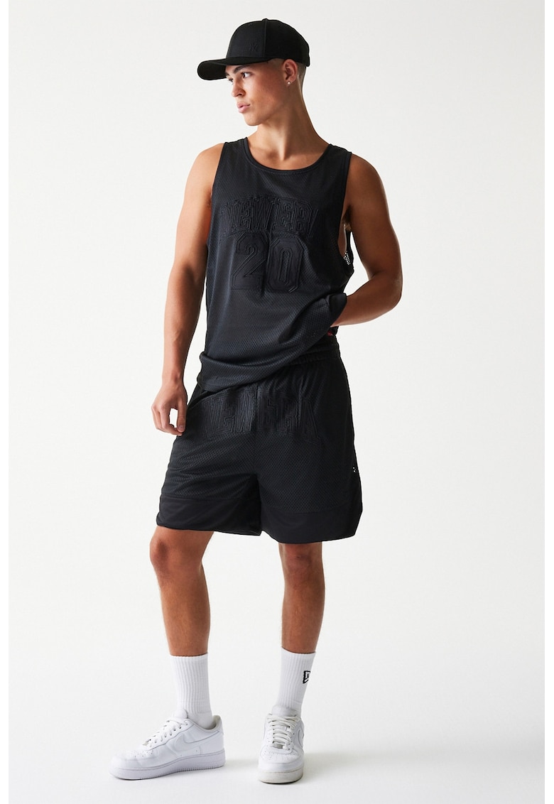 Pantaloni scurti din plasa cu talie ajustabila - Negru stins