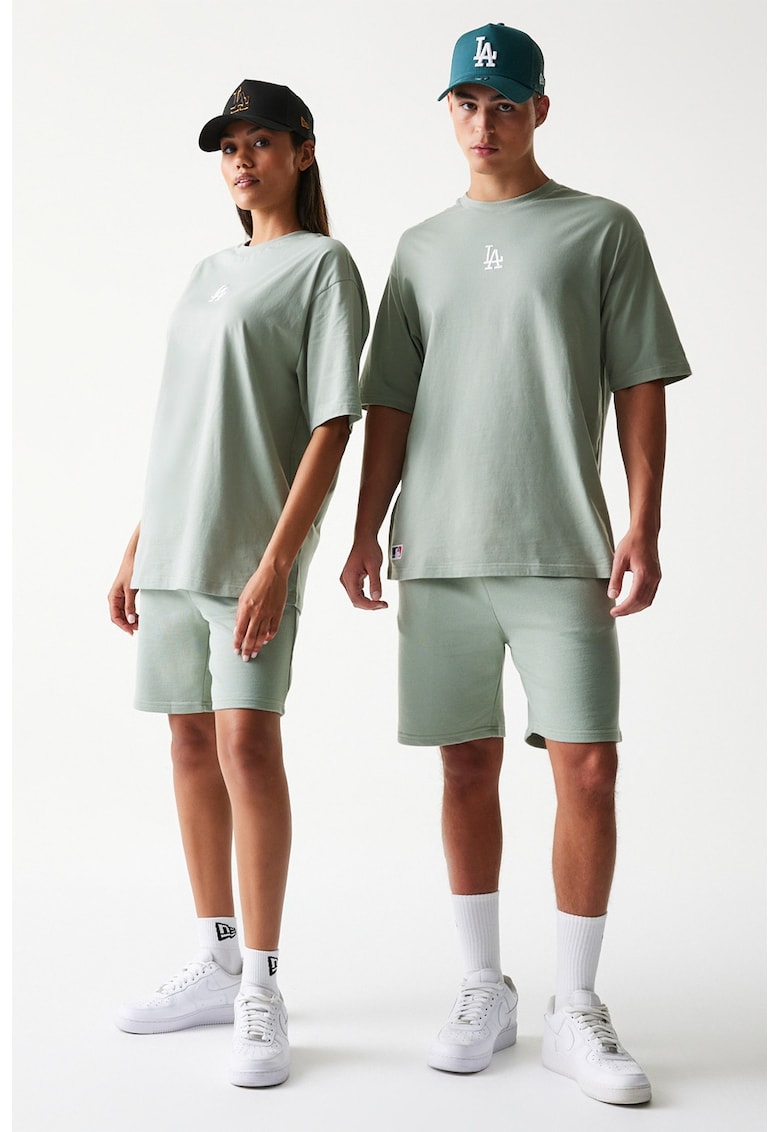 Tricou lejer cu logo brodat si model unisex - Verde pal