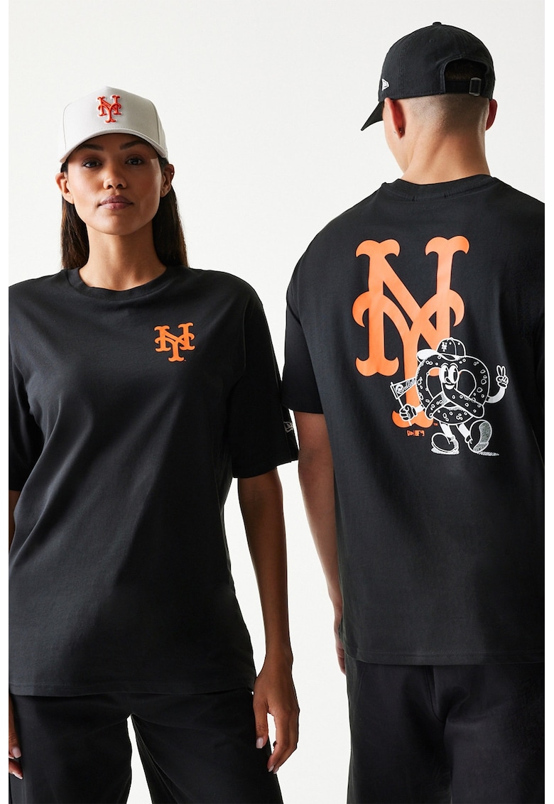 Tricou unisex MLB NY Mets - Negru/Portocaliu neon