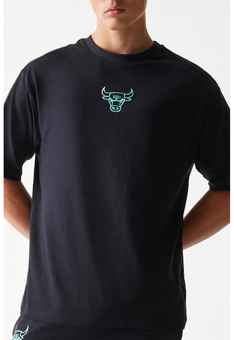 Tricou din bumbac cu detaliu brodat - Negru