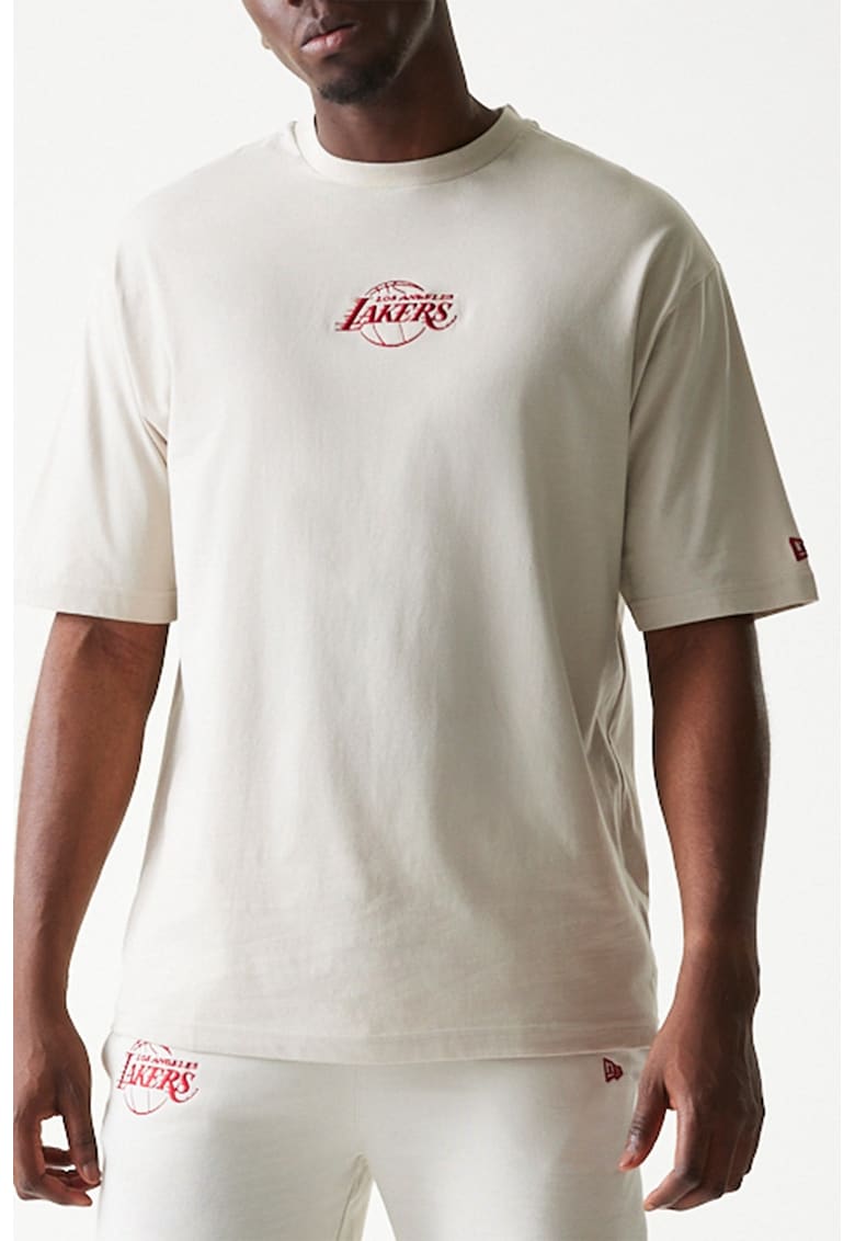 Tricou cu detaliu brodat - Bej deschis