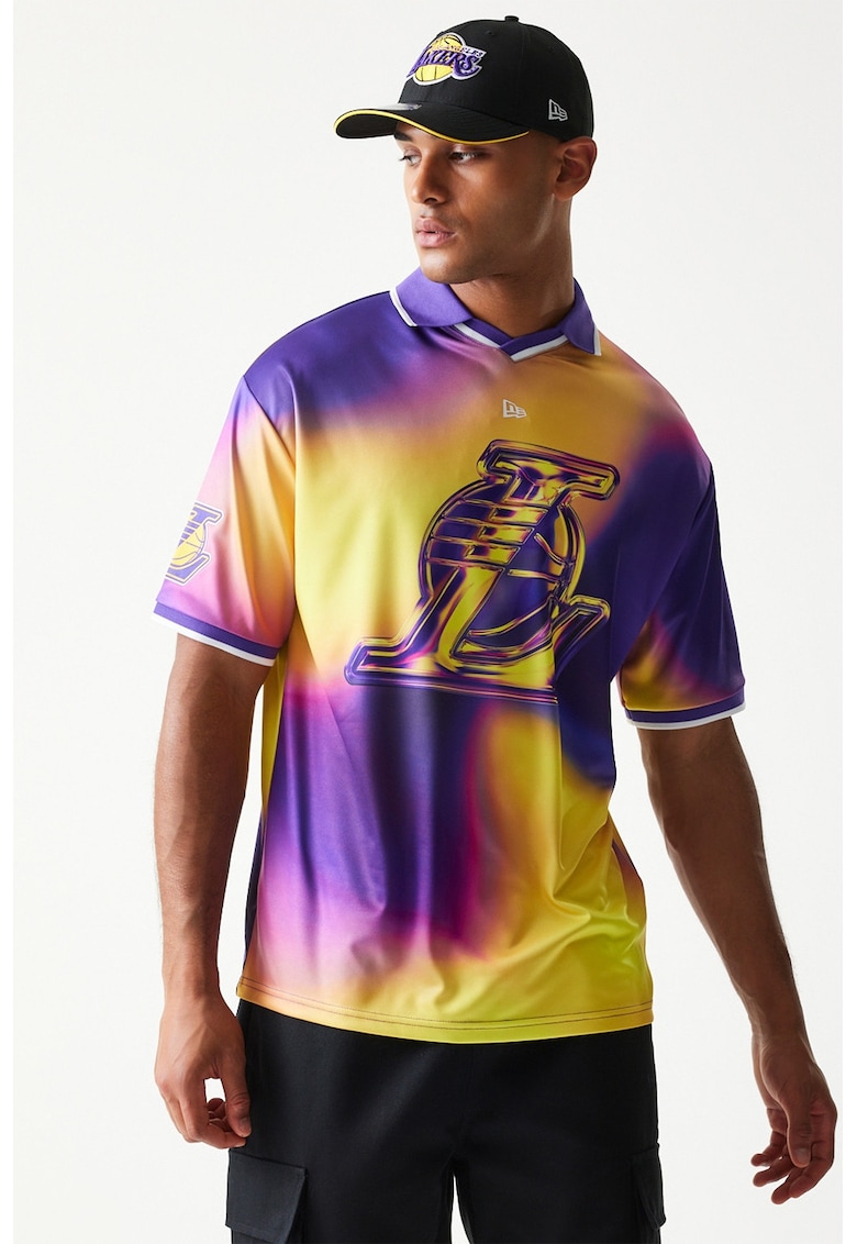 Tricou polo NBA LA Lakers - Galben/Violet