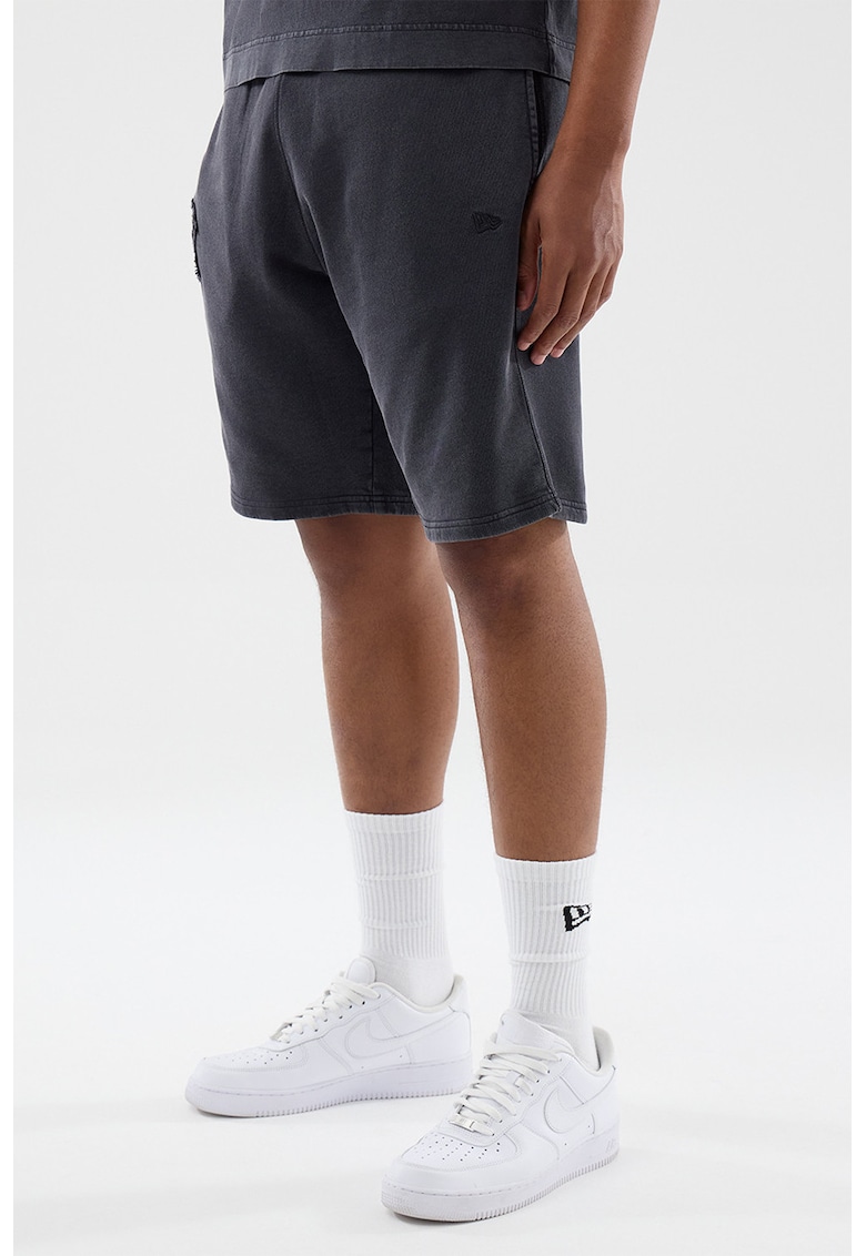 Pantalomi scurti din bumbac cu logo brodat - Negru stins