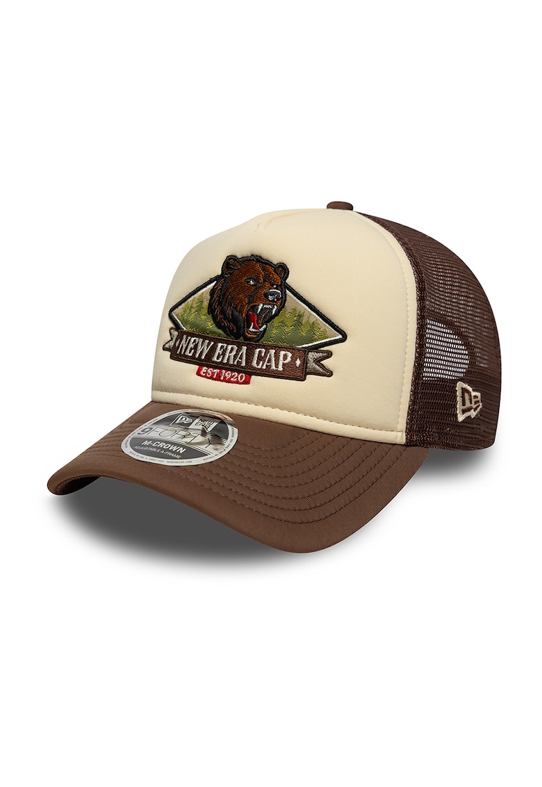 Sapca trucker cu model grafic 9Forty M-Crown - Maro inchis/Bej