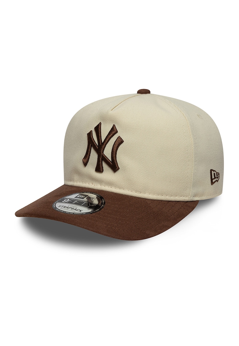 Sapca basebal cu cozoroc din piele intoarsa sintetica 9Fifty NY Yankees - Maro/Bej