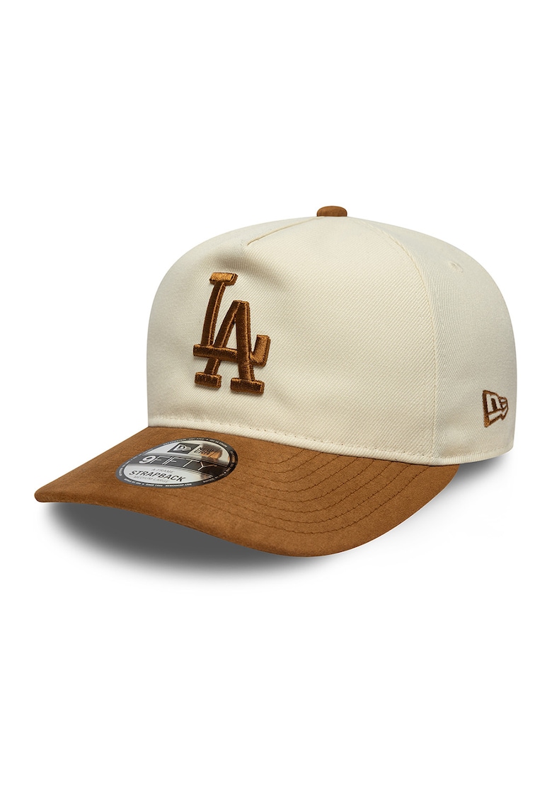 Sapca baseball cu cozoroc din piele intorsa sintetica 9Fifty LA Dodgers - Caramel/Bej deschis