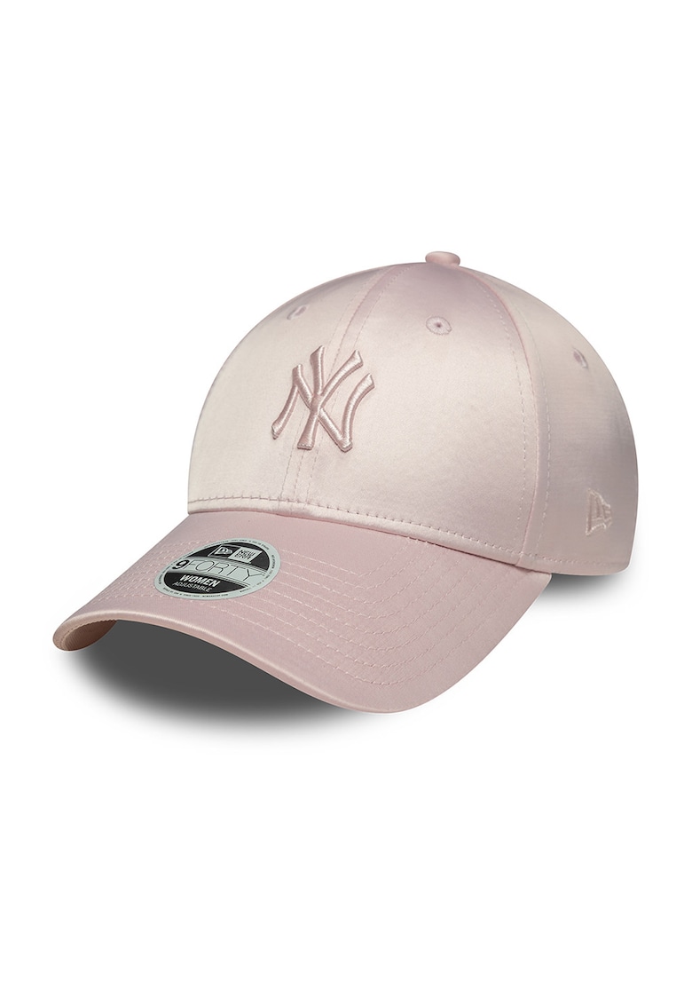 Sapca de satin cu capsa pe partea din spate 9Forty NY Yankees - Roz prafuit