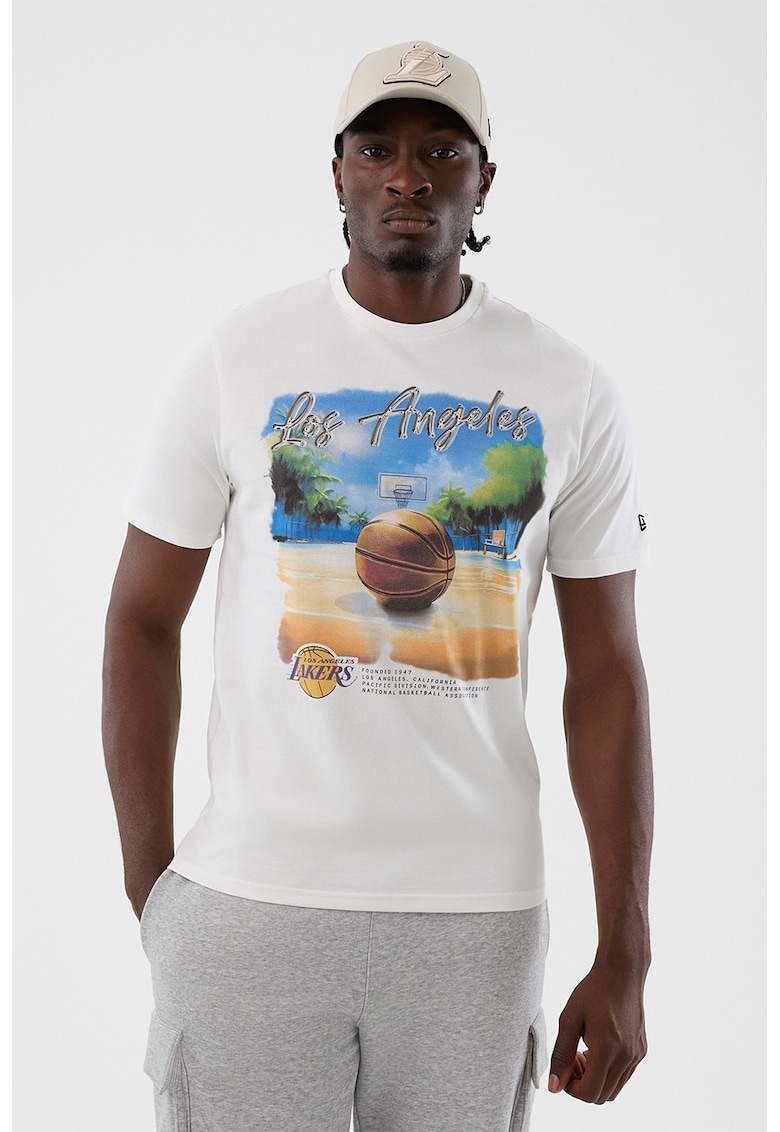 Tricou cu model grafic NBA LA Lakers - Alb