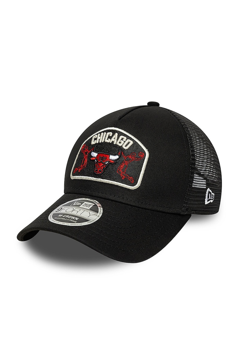 Sapca trucker cu logo brodat Chicago Bullas Nba 9Forty - Negru