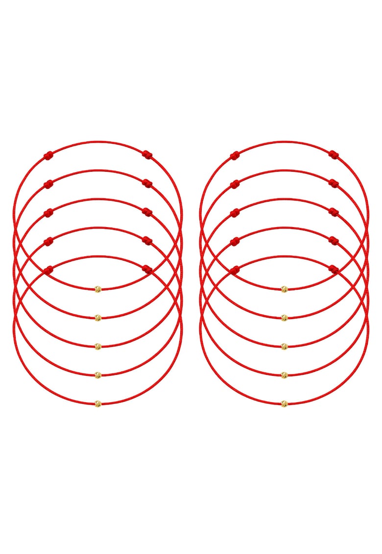 Set de bratari martisor cu detaliu din aur de 14k - 10 bucati