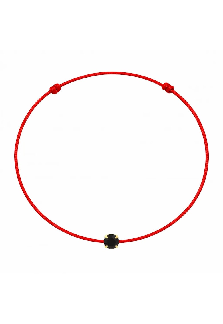 Bratara martisor decorata cu cristal Preciosa - Auriu/Negru