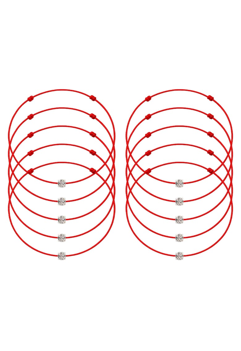 Set de bratari martisor cu cristal Preciosa - 10 bucati - Alb