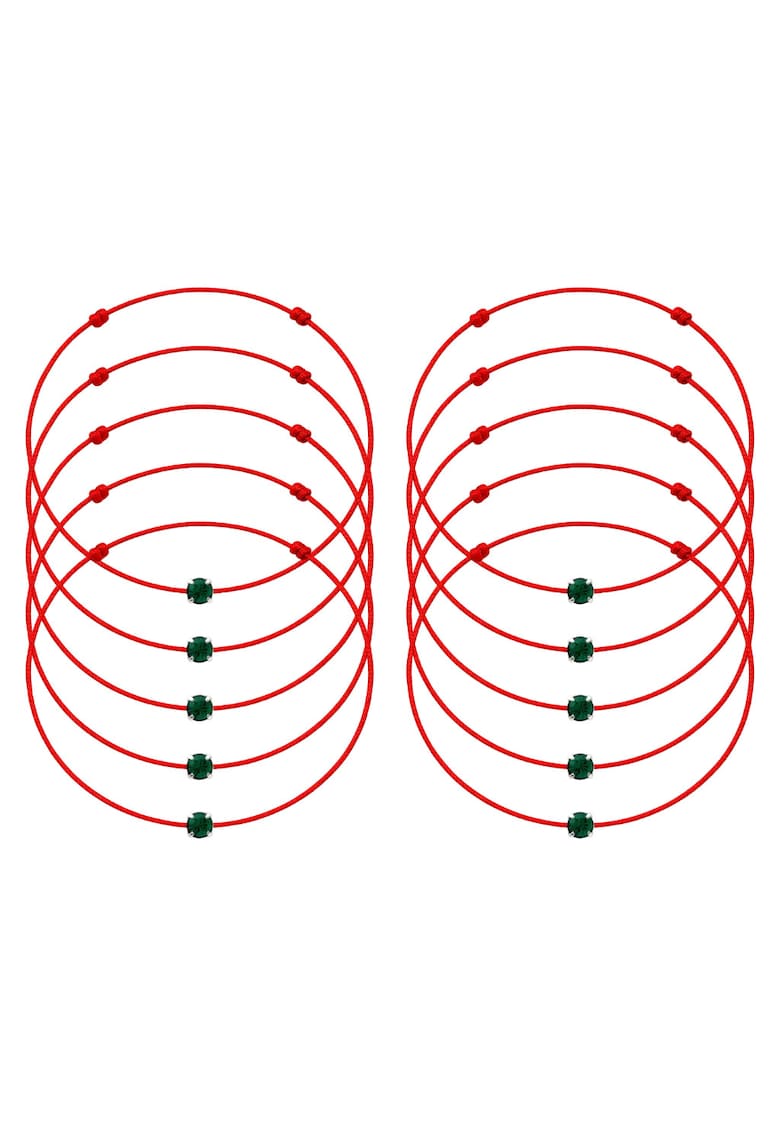 Set de bratari martisor cu cristal Preciosa - 10 bucati - Verde inchis