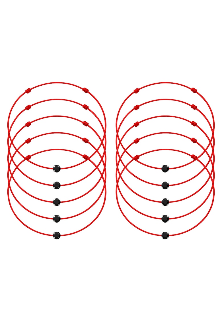 Set de bratari martisor cu cristal Preciosa - 10 bucati - Negru