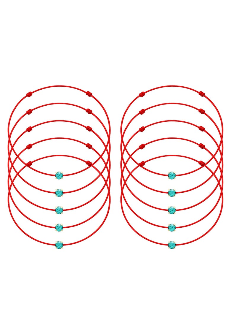 Set de bratari martisor cu cristal Preciosa - 10 bucati - Turcoaz