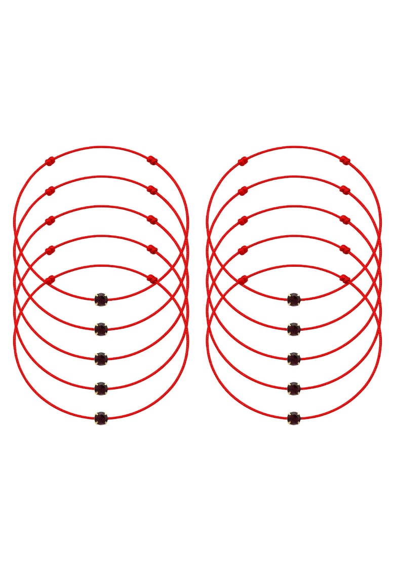 Set de bratari martisor cu cristal Preciosa - 10 bucati - Mov inchis