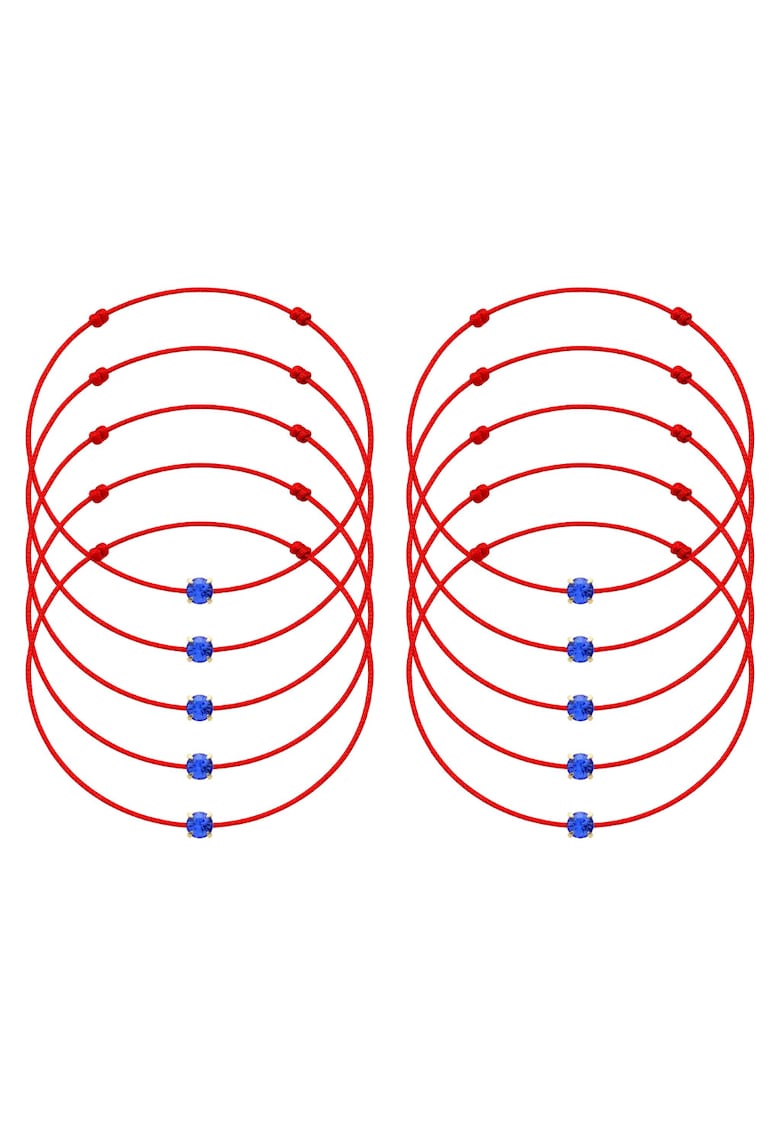 Set de bratari martisor cu cristal Preciosa - 10 bucati - Albastru inchis