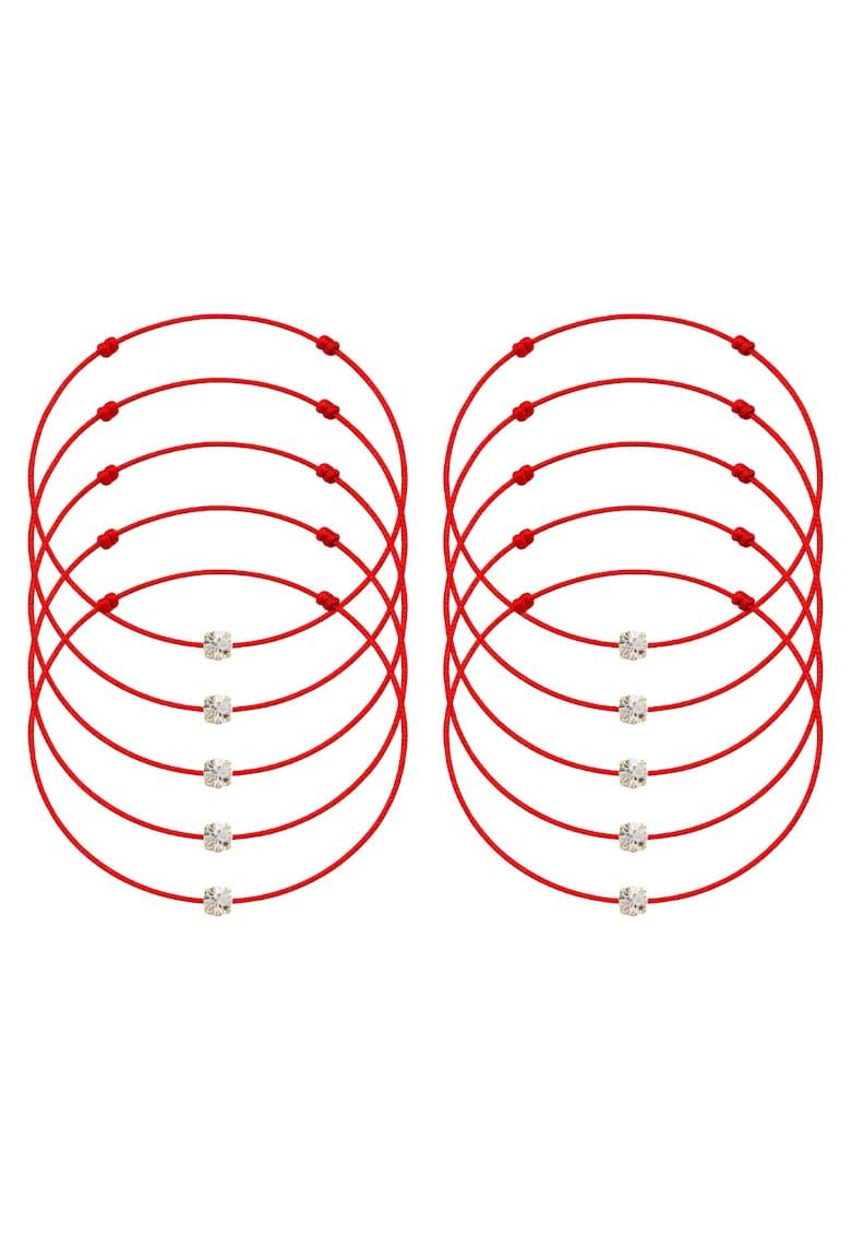 Set de bratari martisor cu cristal Preciosa - 10 bucati - Auriu