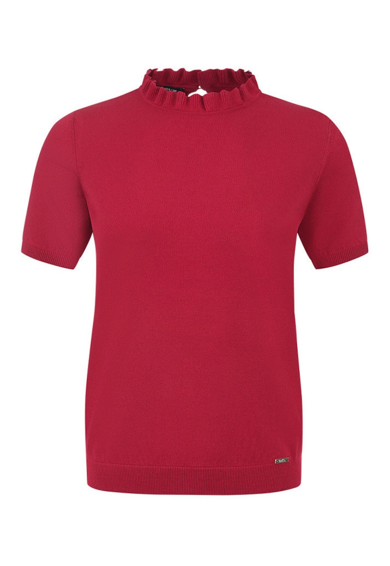 Pulover tricotat fin cu maneca scurta