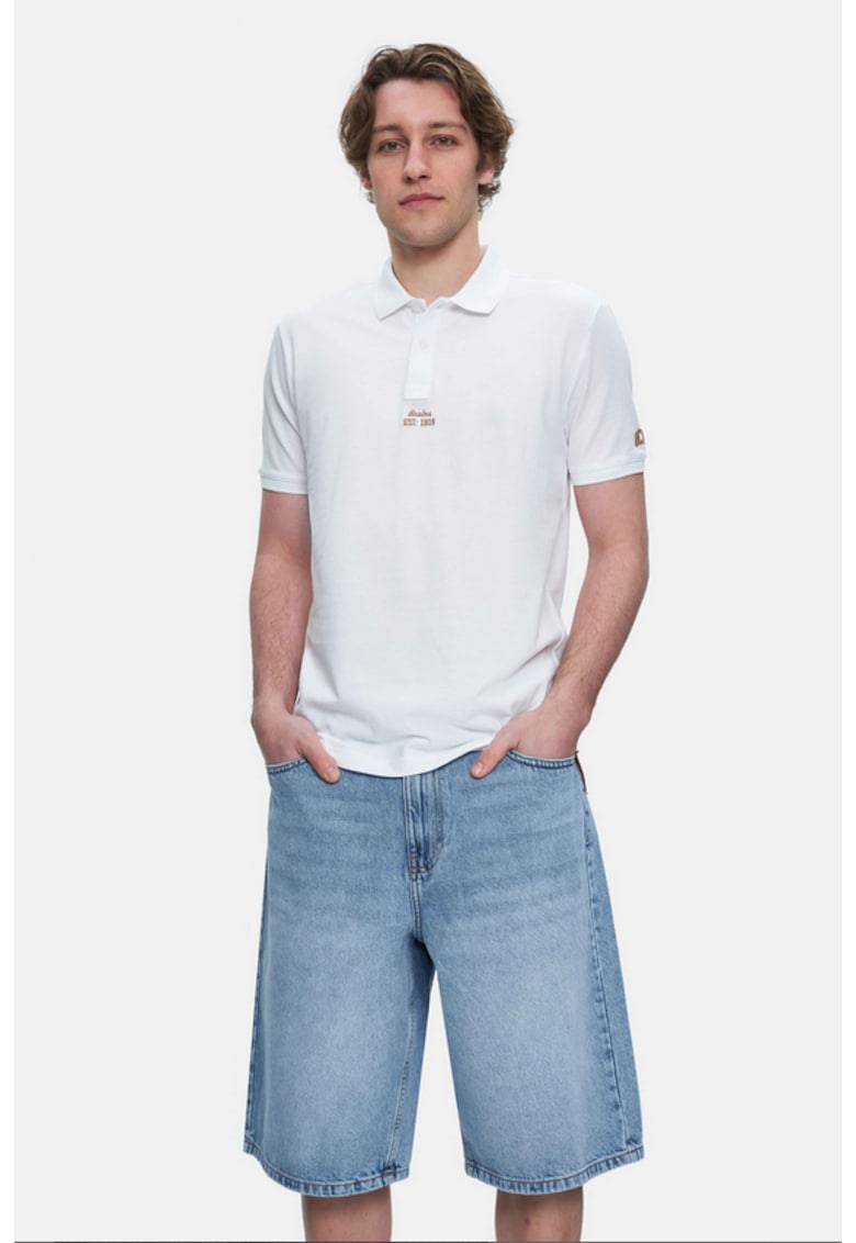 Tricou cu decolteu la baza gatului Quinton - Alb