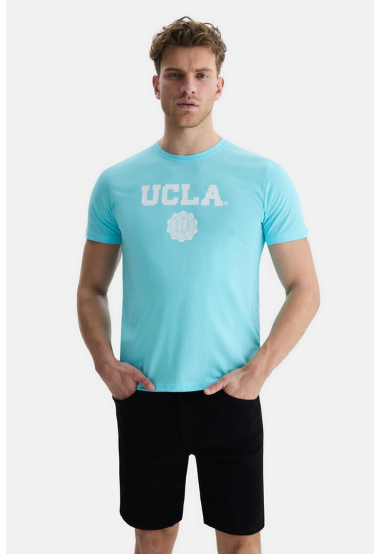 Tricou cu imprimeu contrastant Gayley - Albastru