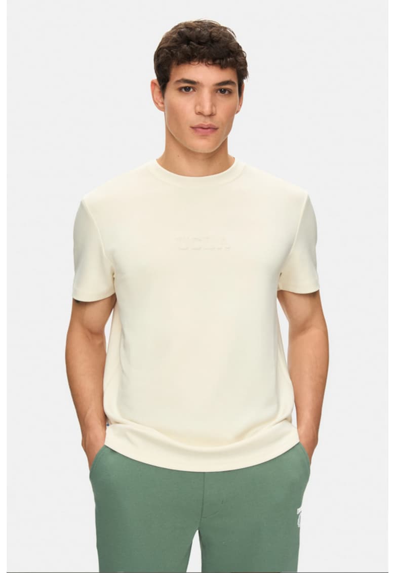 Tricou cu detaliu logo in relief Canary - Alb