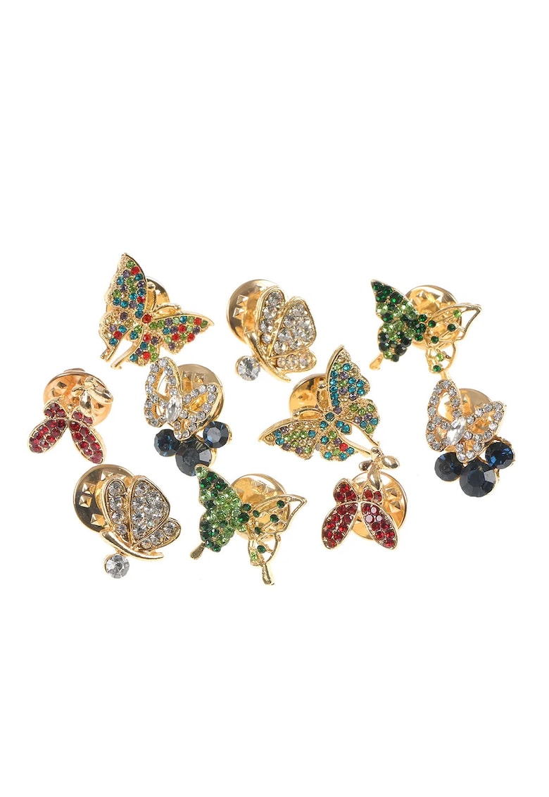 Set de brose martisor in forma de fluture - 10 piese