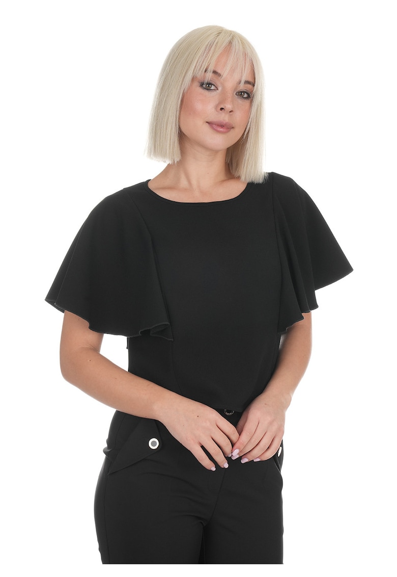 Bluza slim fit cu maneci tip liliac