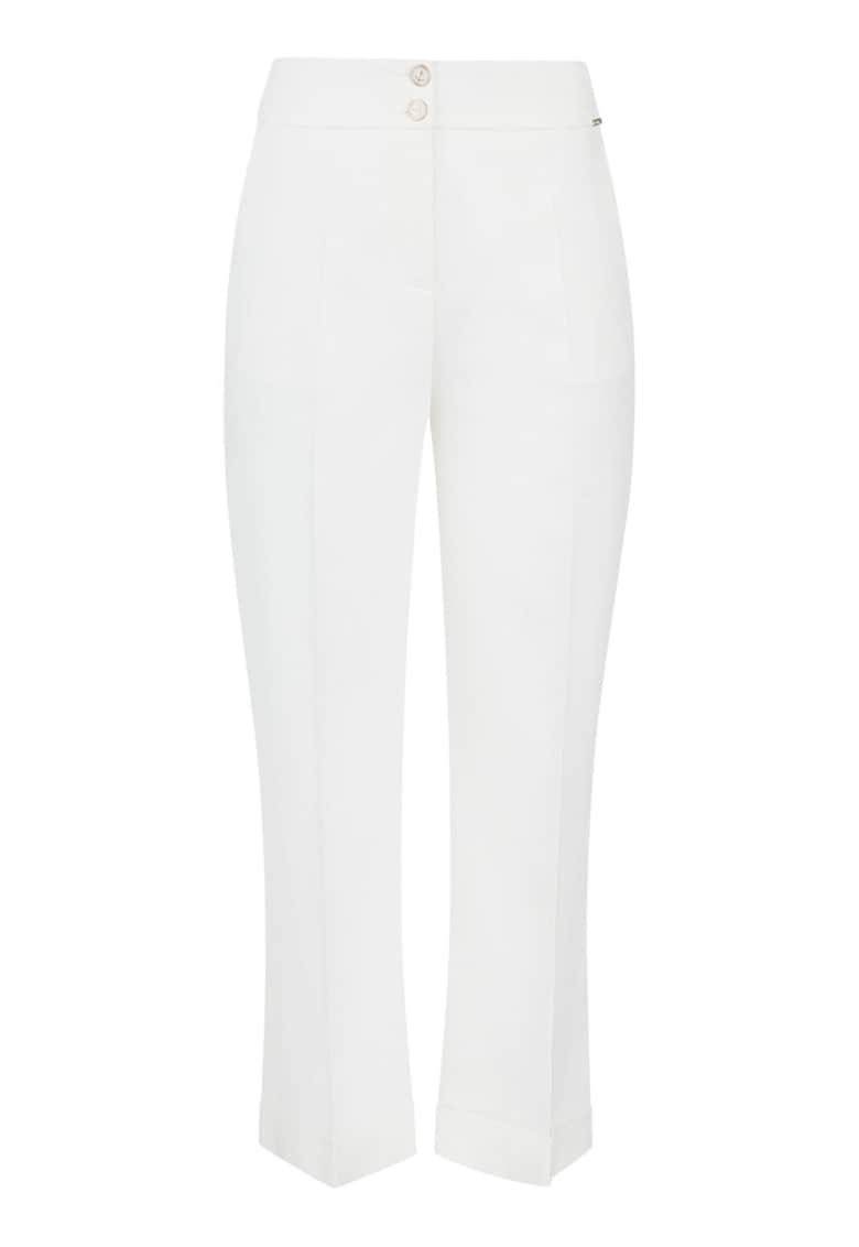 Pantaloni drepti crop cu talie inalta