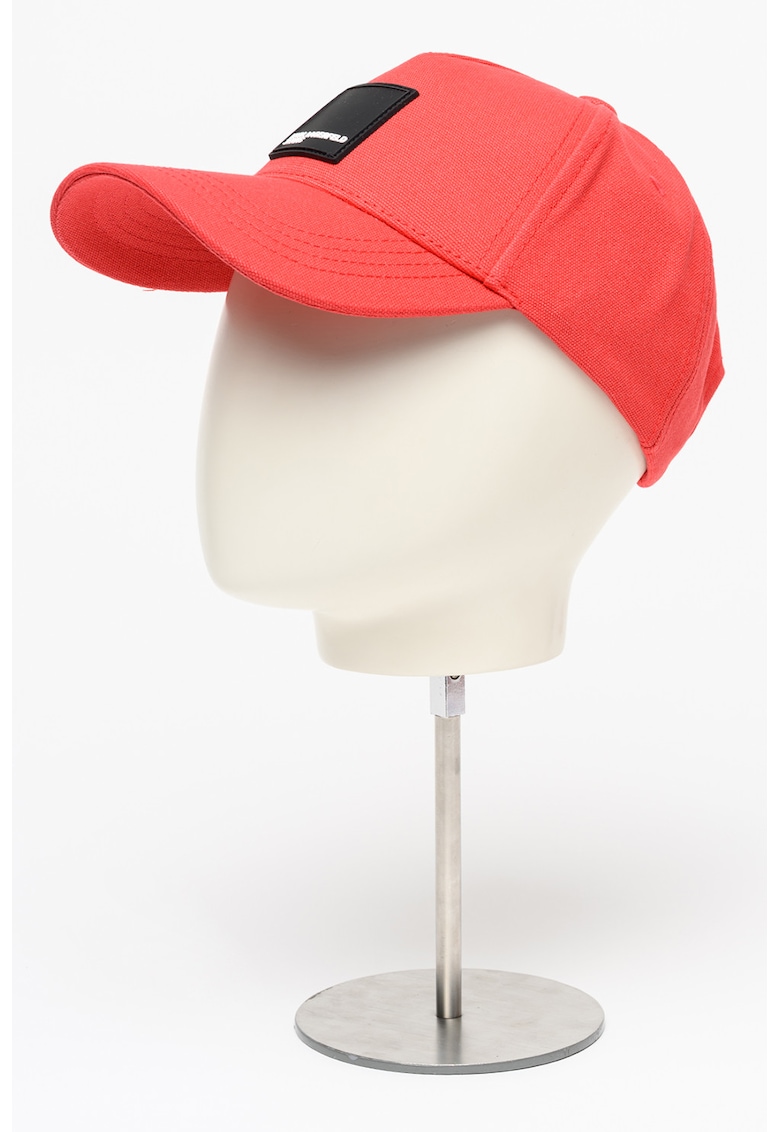 Sapca baseball din bumbac cu aplicatie logo - Rosu