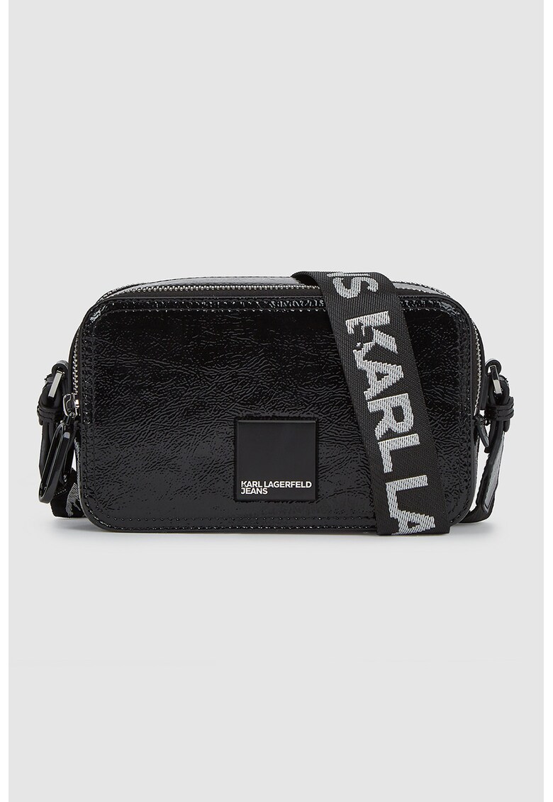 Geanta crossbody cu 2 compartimente - Negru