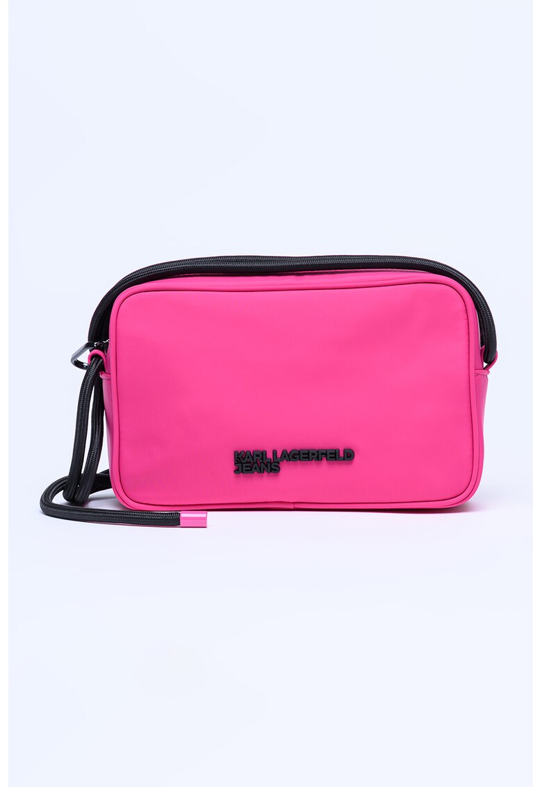Geanta crossbody cu aplicatie logo - Fucsia