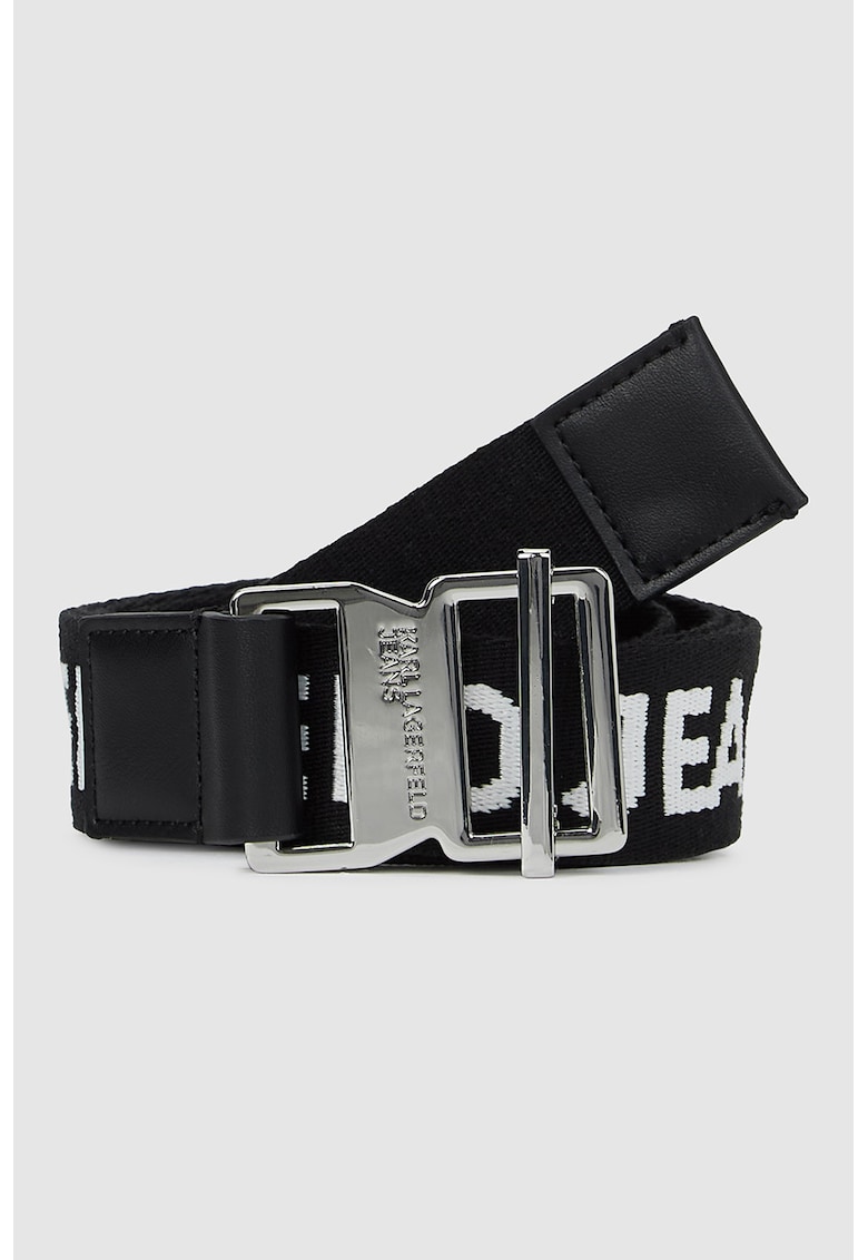 Curea lata cu logo - Negru