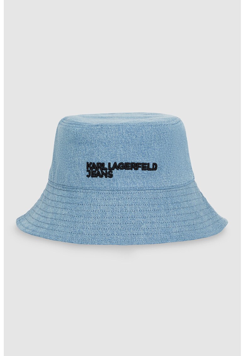 Palarie reversibila cu logo brodat - Negru/Albastru deschis