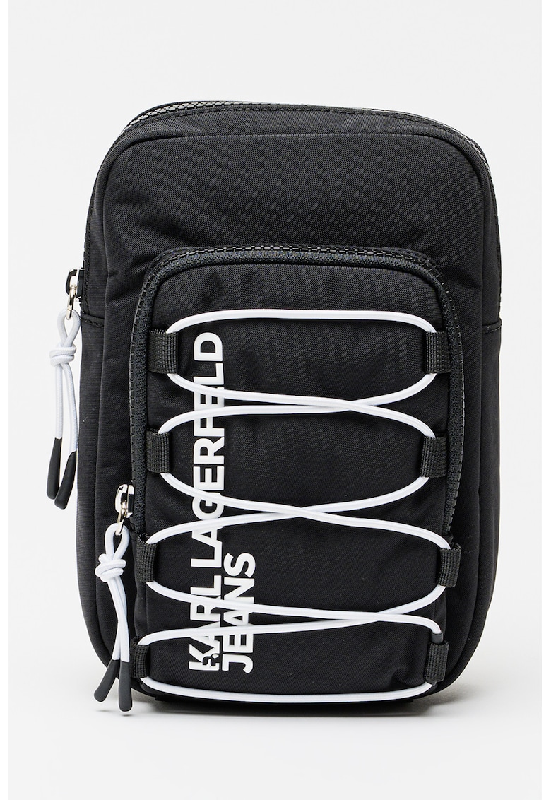 Geanta crossbody cu logo - Negru