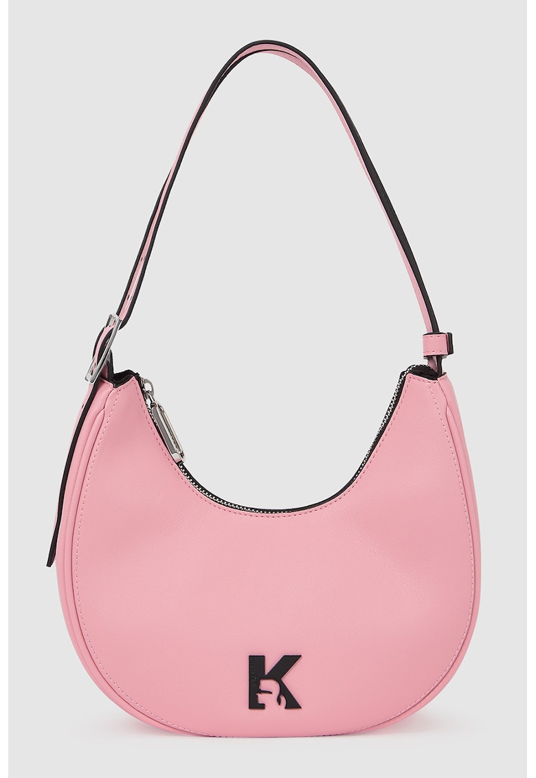 Geanta crossbody cu detaliu monogramja - Roz deschis