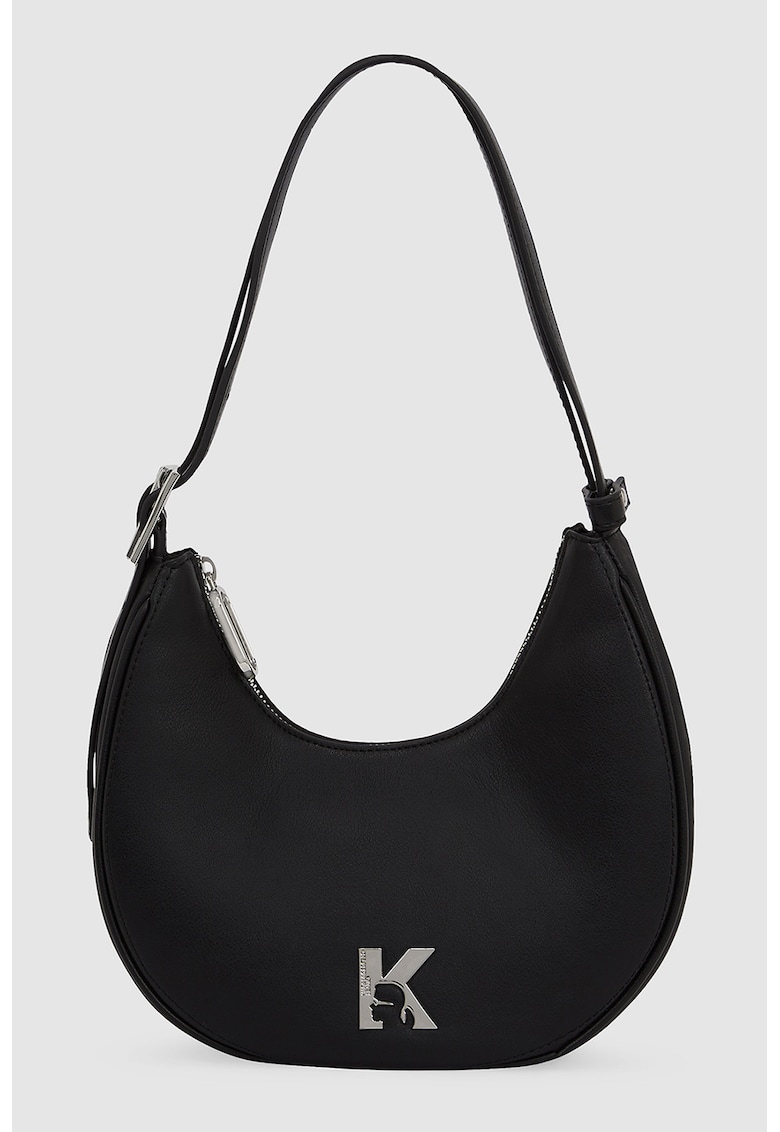 Geanta crossbody cu detaliu monogramja - Negru