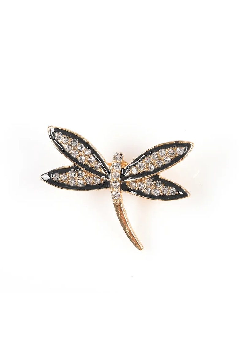 Brosa martisor libelula cu pietre si contur negru