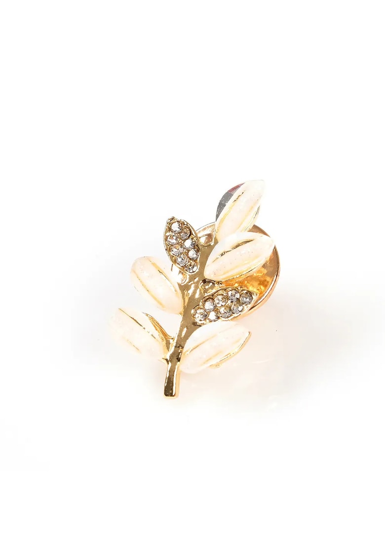 Brosa martisor ramura cu frunze sidefate