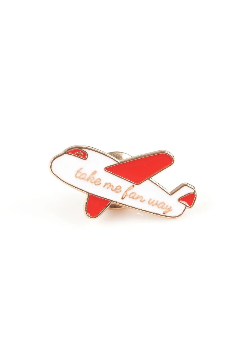 Brosa martisor avion alb