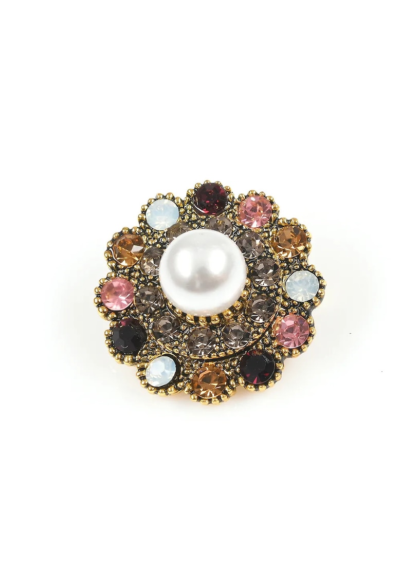 Brosa martisor in forma de floare cu perla alba