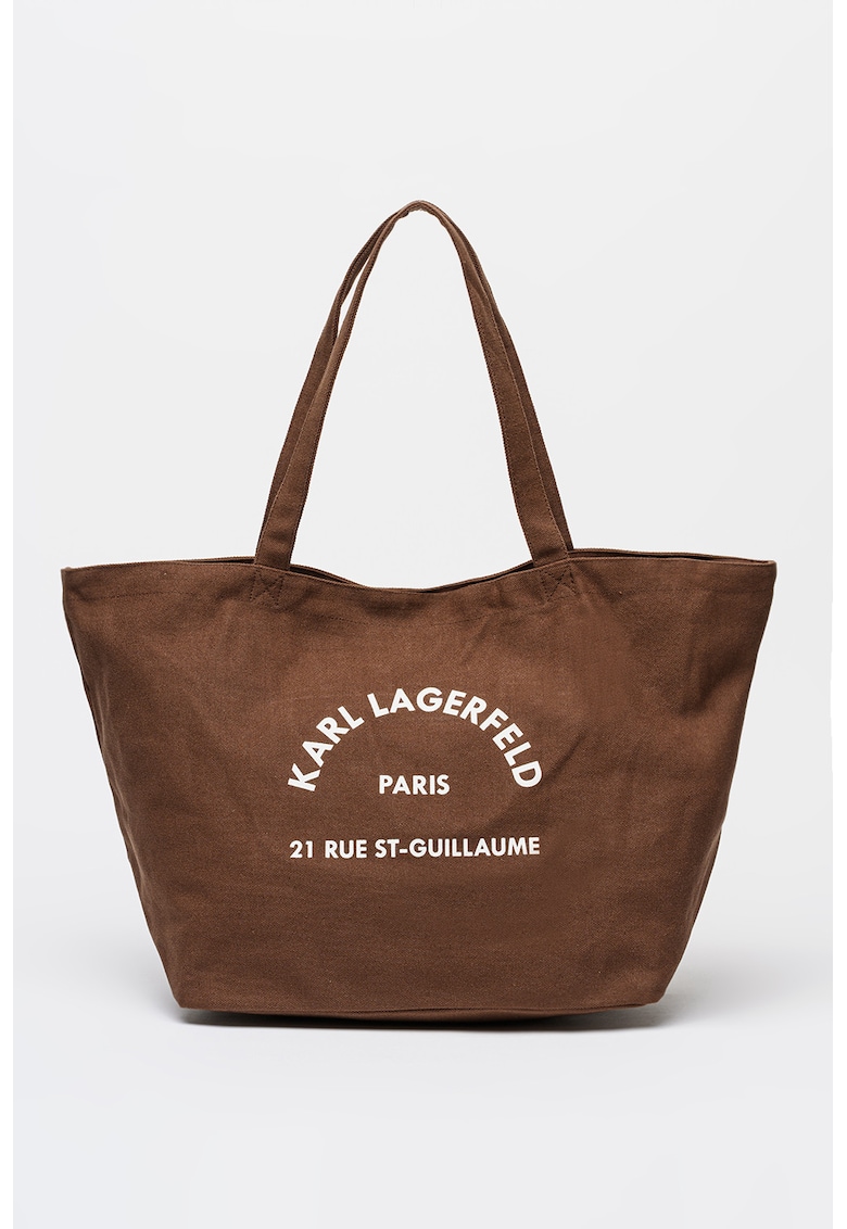 Geanta shopper de panza cu buzunar interior - Maro