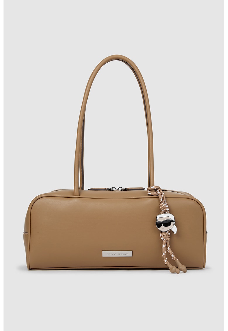 Geanta de piele structurata cu bareta Ikon - Caramel