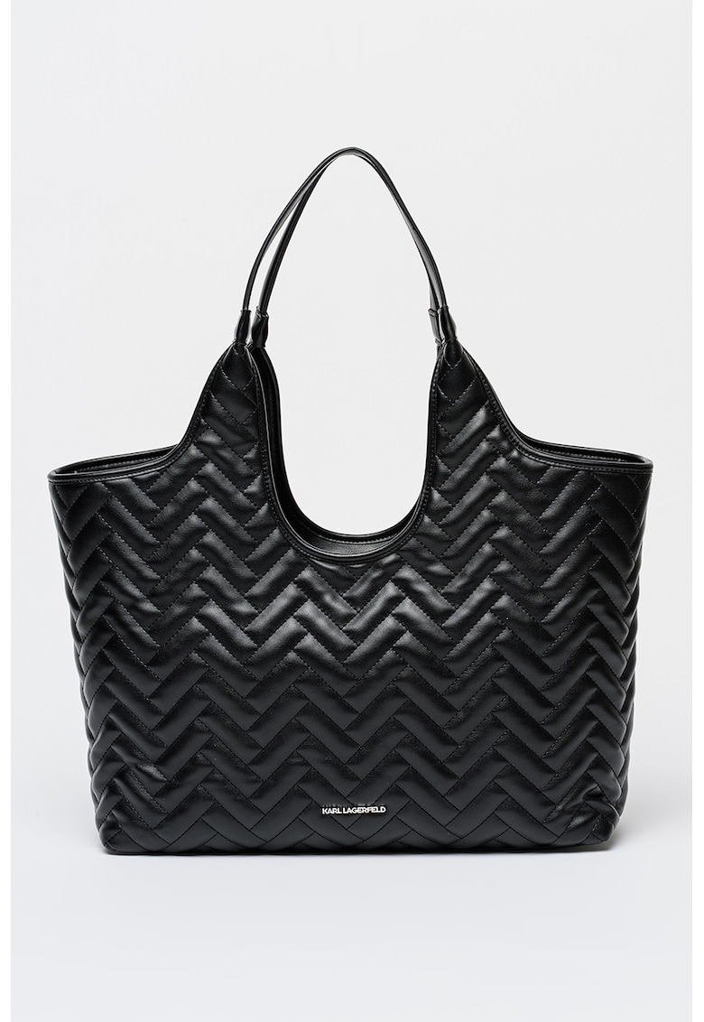 Geanta tote cu aspect matlasat Brick - Negru